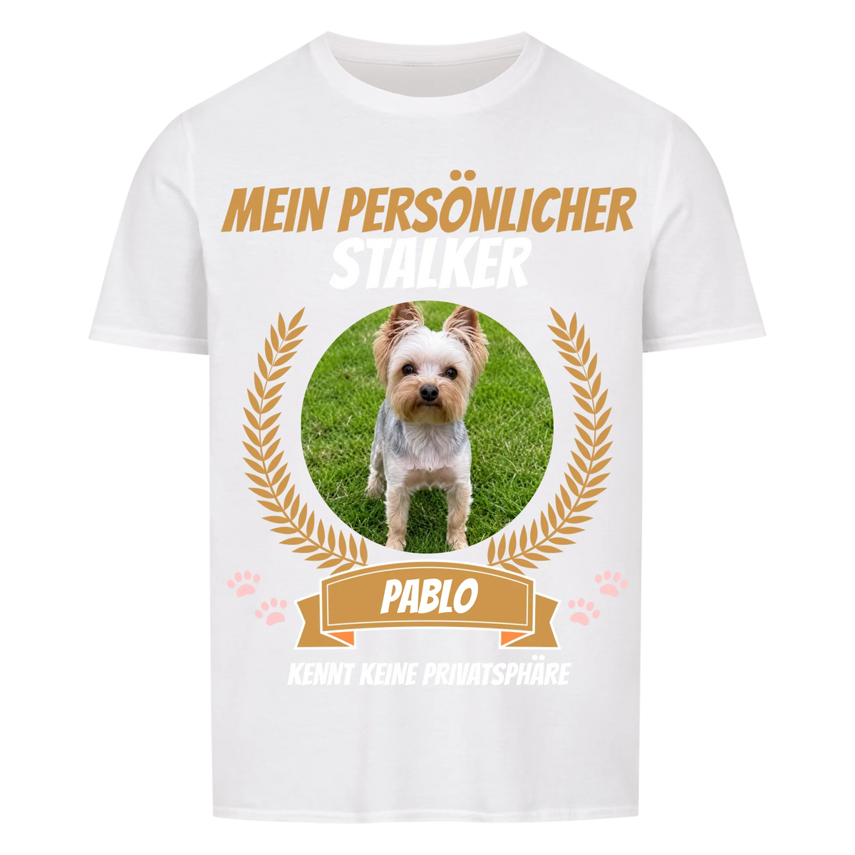 Mein persönlicher Stalker Hunde-T-Shirt personalisiert – Farbvariante