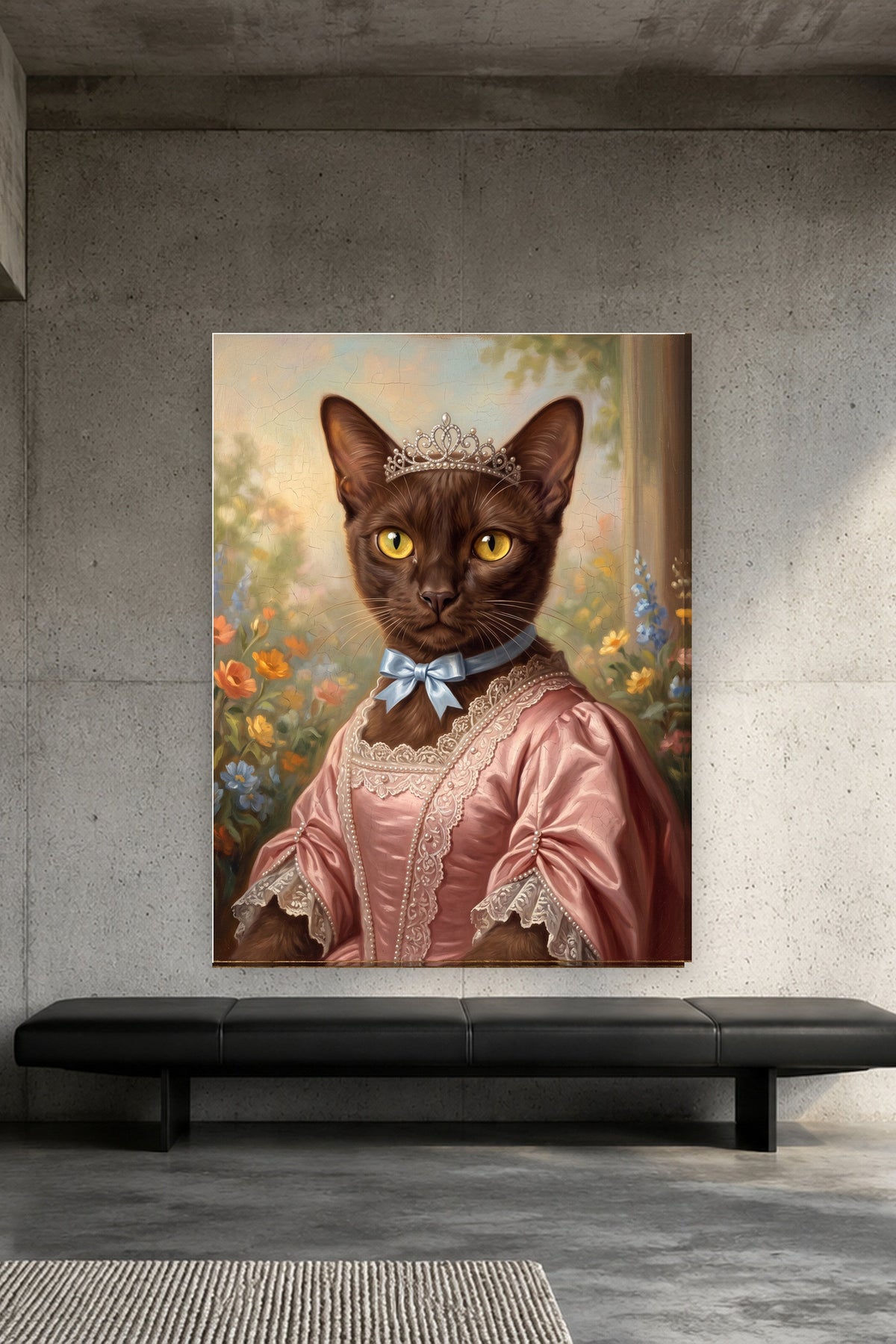 Leinwand im Loft: Deine Katze als Renaissance-Prinzessin – personalisiertes Katzenportrait